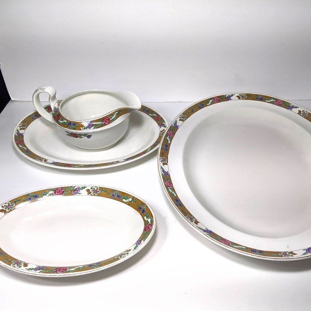 Vintage Alfred Meakin Serving Trays & Gravy Dish